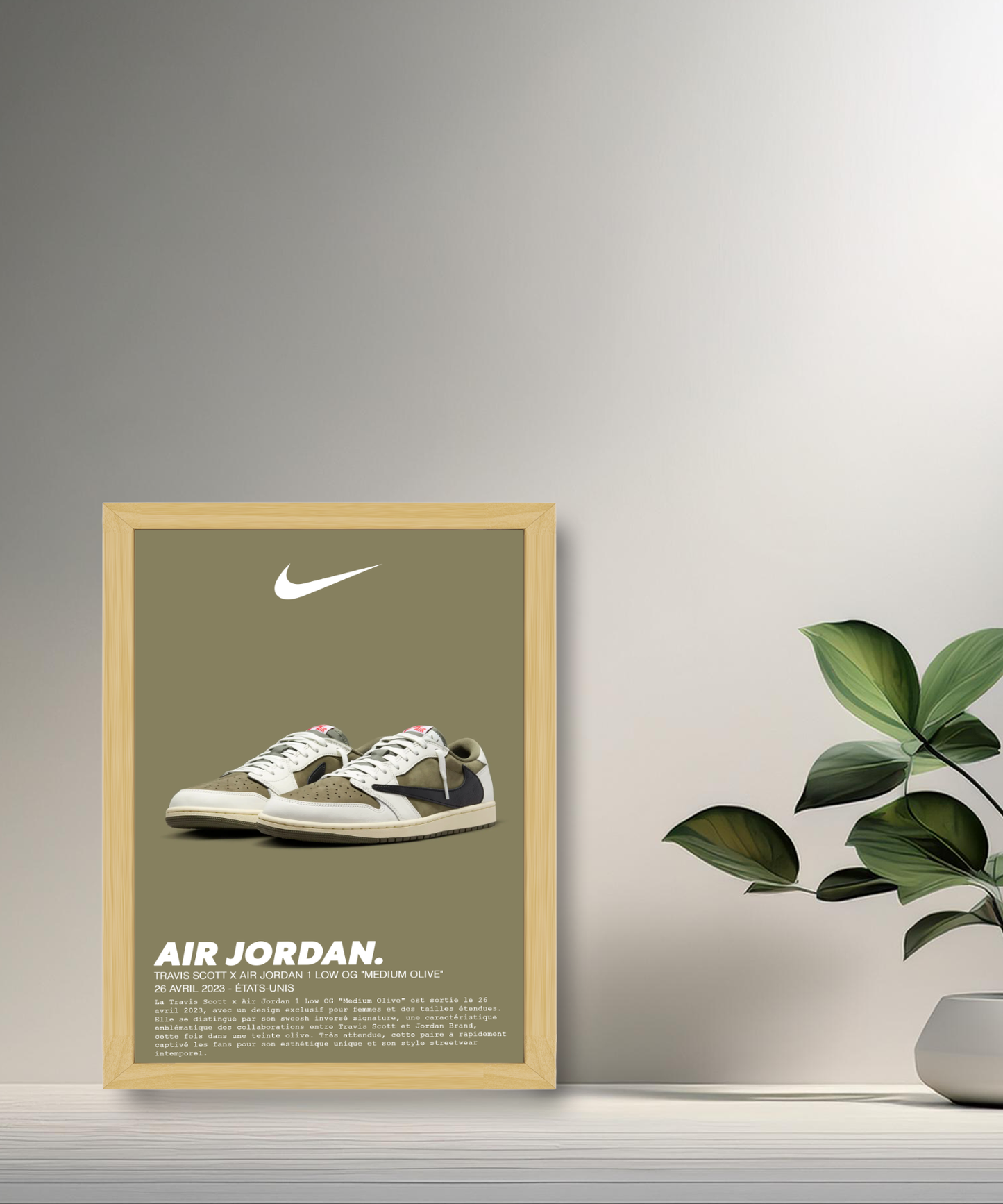 Cadre photo Nike Air Jordan 1 Low OG Medium Olive