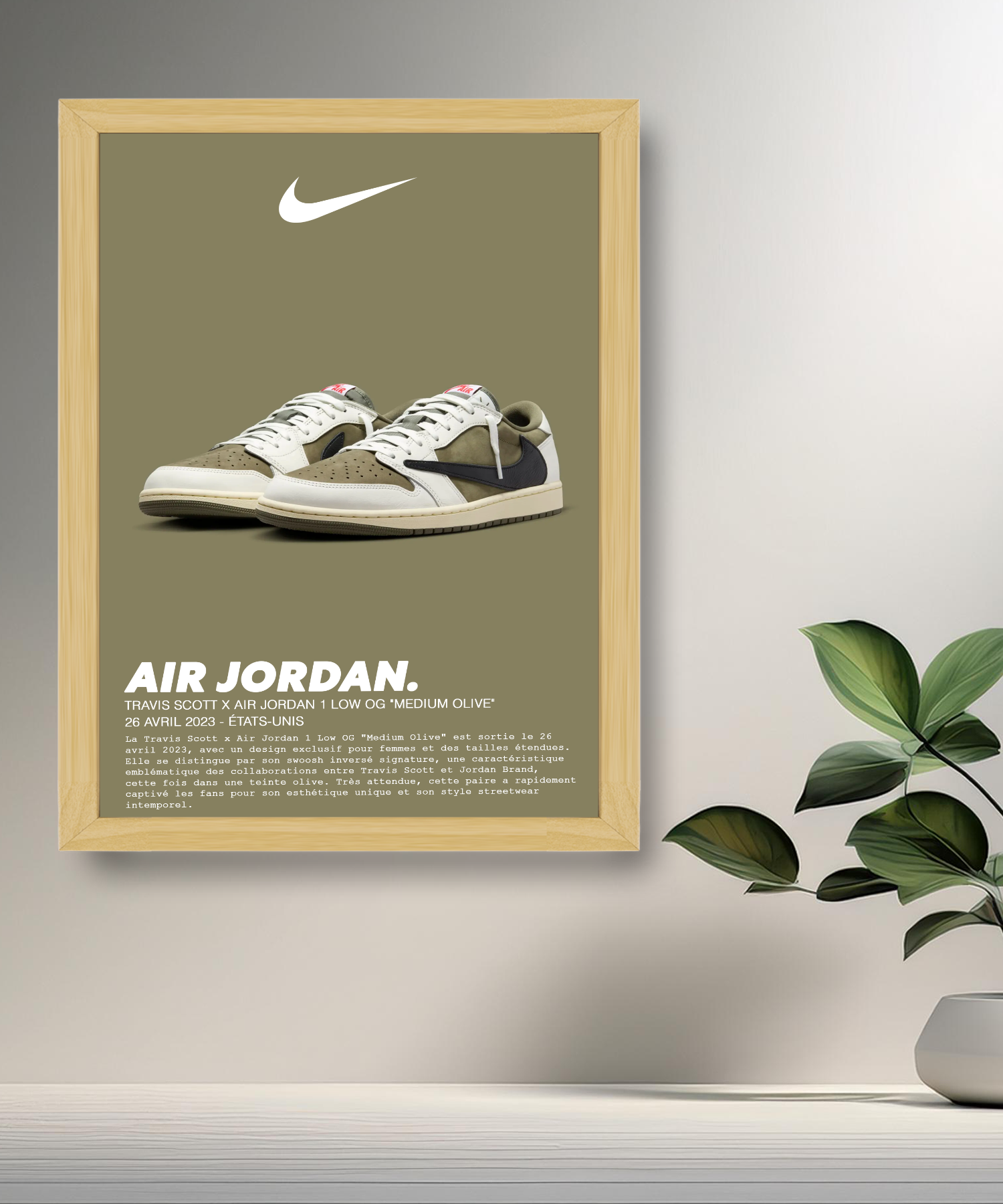 Cadre photo Nike Air Jordan 1 Low OG Medium Olive