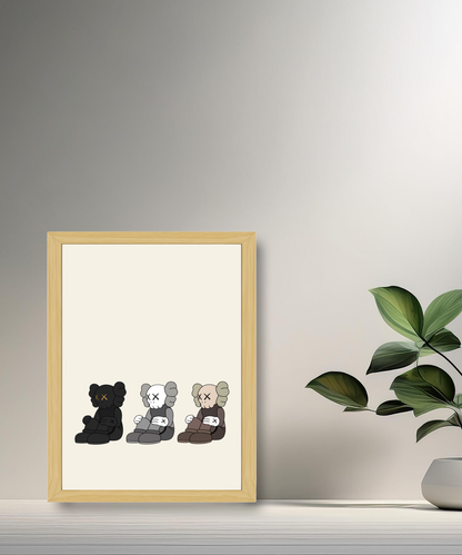 Cadre photo triple Kaws
