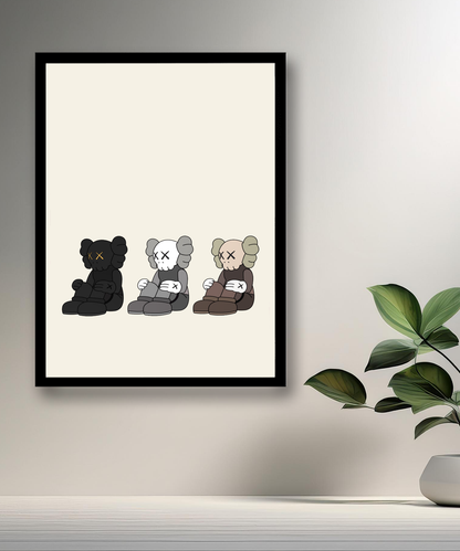 Cadre photo triple Kaws